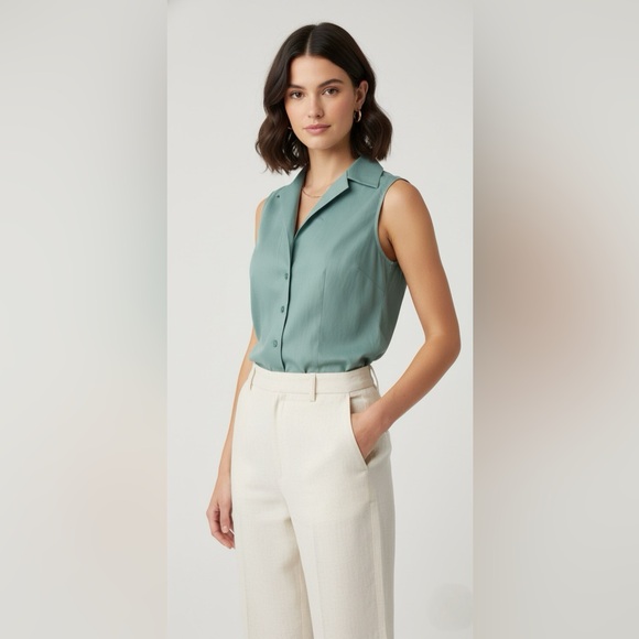 Jones New York Tops - JONES NEW YORK Easy-Care Sleeveless Button-Up Shirt - Size 12